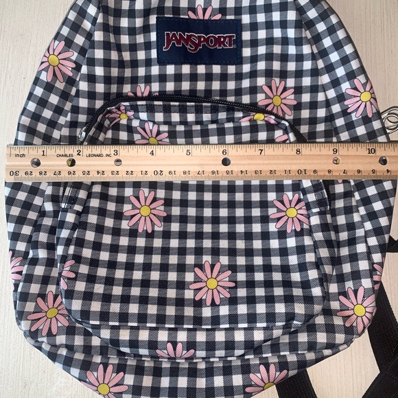 Small checkerboard floral Jansport backpack - Picture 2 of 6